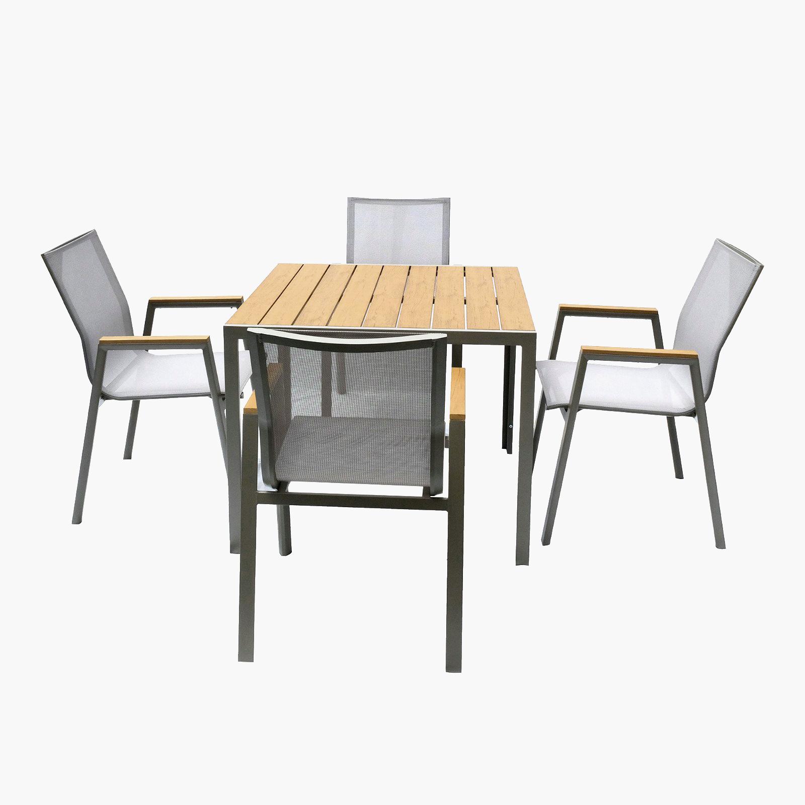 Aluminum & PVC Square Dining Table Set-GCC Home Center