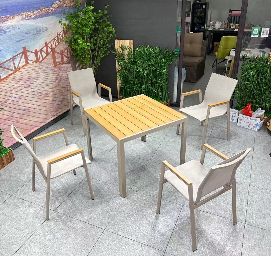 Aluminum & PVC Square Dining Table Set-GCC Home Center