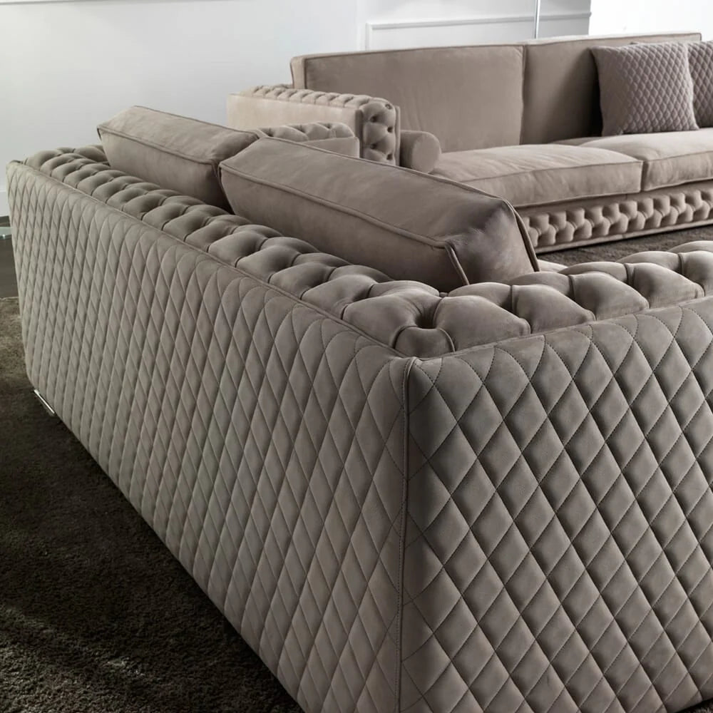 Elegant Upholstered Box Sofa With Solid Wooden Frame-GCC Home Center