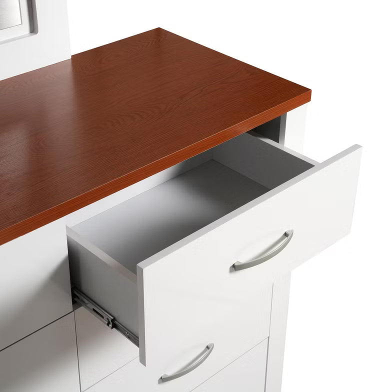 High-Quality MDF White Dressing Table with Mirror