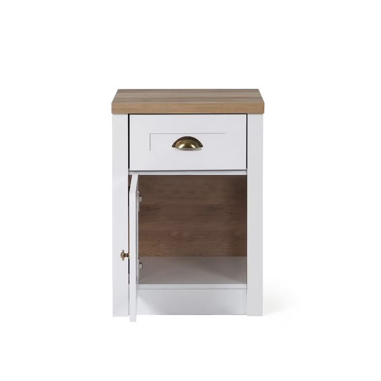 Nightstand with 1 Drawer & 1 Door – White