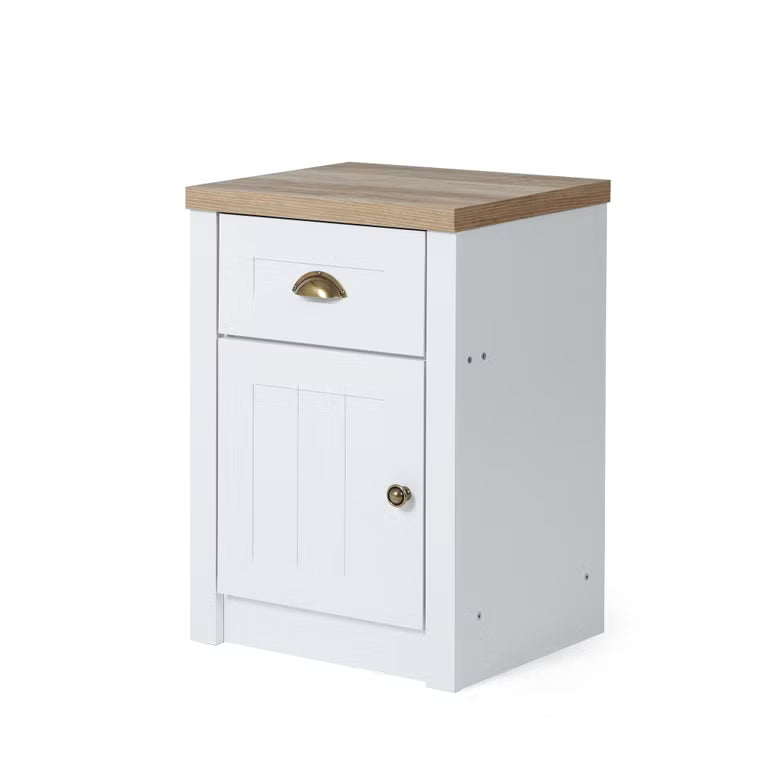Nightstand with 1 Drawer & 1 Door – White