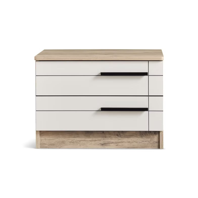 Nightstand – 2 Drawers (White Natural Finish)