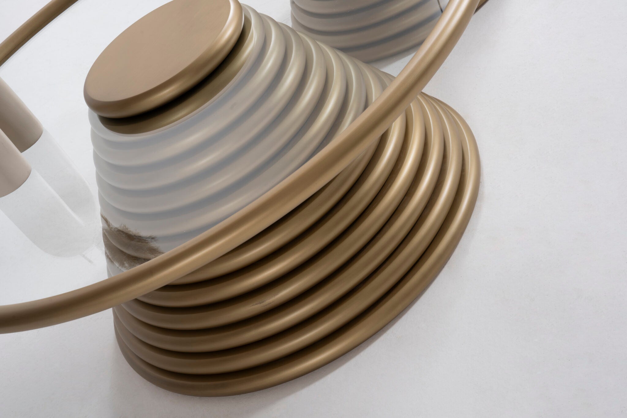 Cream Coffee Table Set – Tempered Glass & Painted Wood