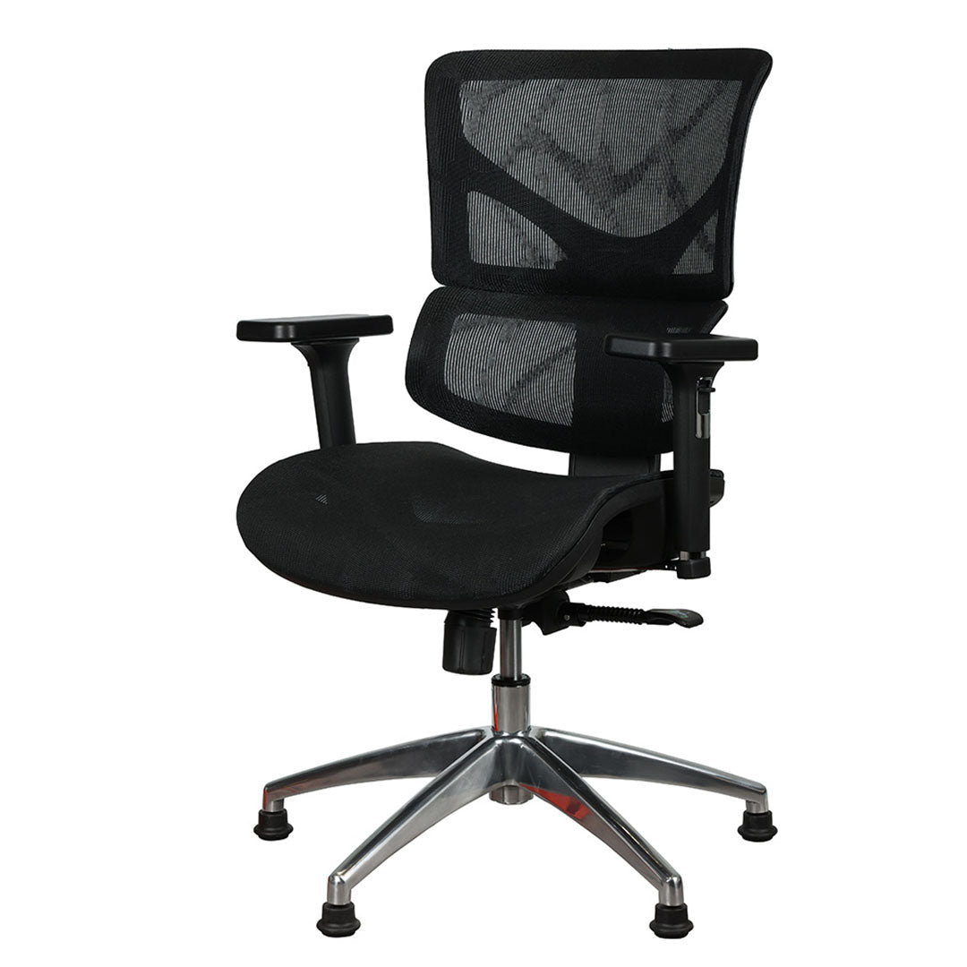 Office Visitor Chair With Height Adjustable, Armrests And 5 Swivel Wheels-GCC Home Center