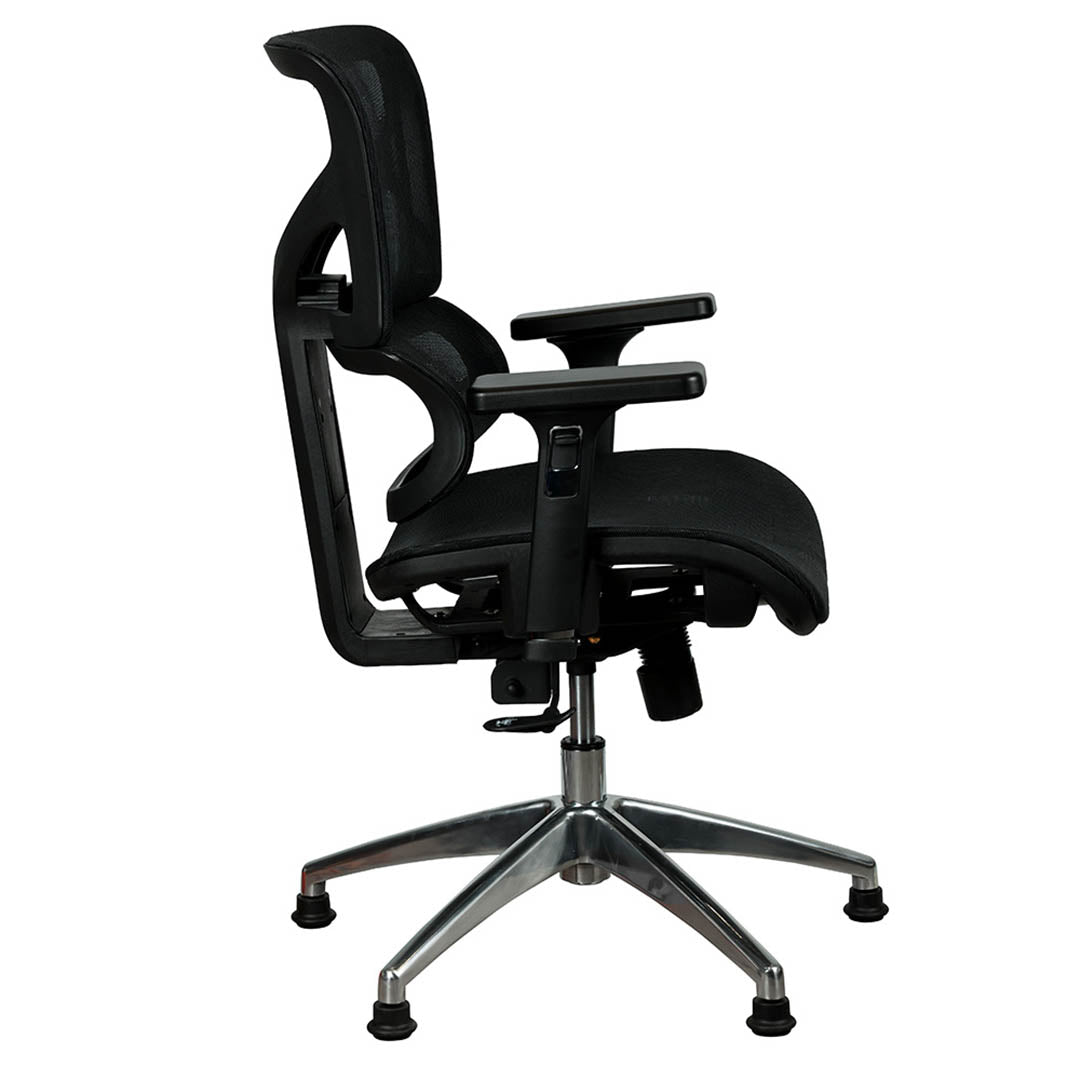 Office Visitor Chair With Height Adjustable, Armrests And 5 Swivel Wheels-GCC Home Center