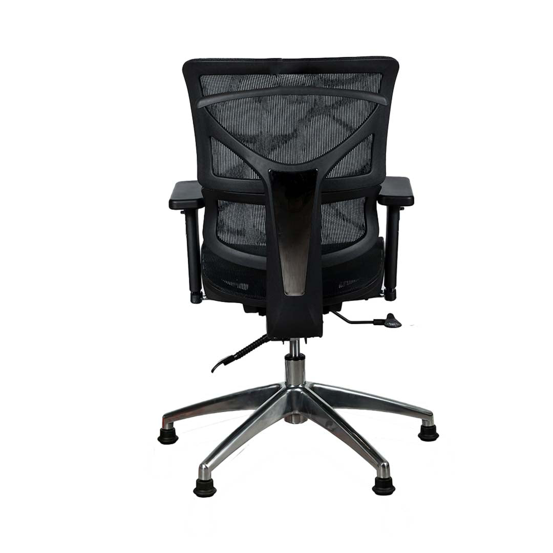 Office Visitor Chair With Height Adjustable, Armrests And 5 Swivel Wheels-GCC Home Center