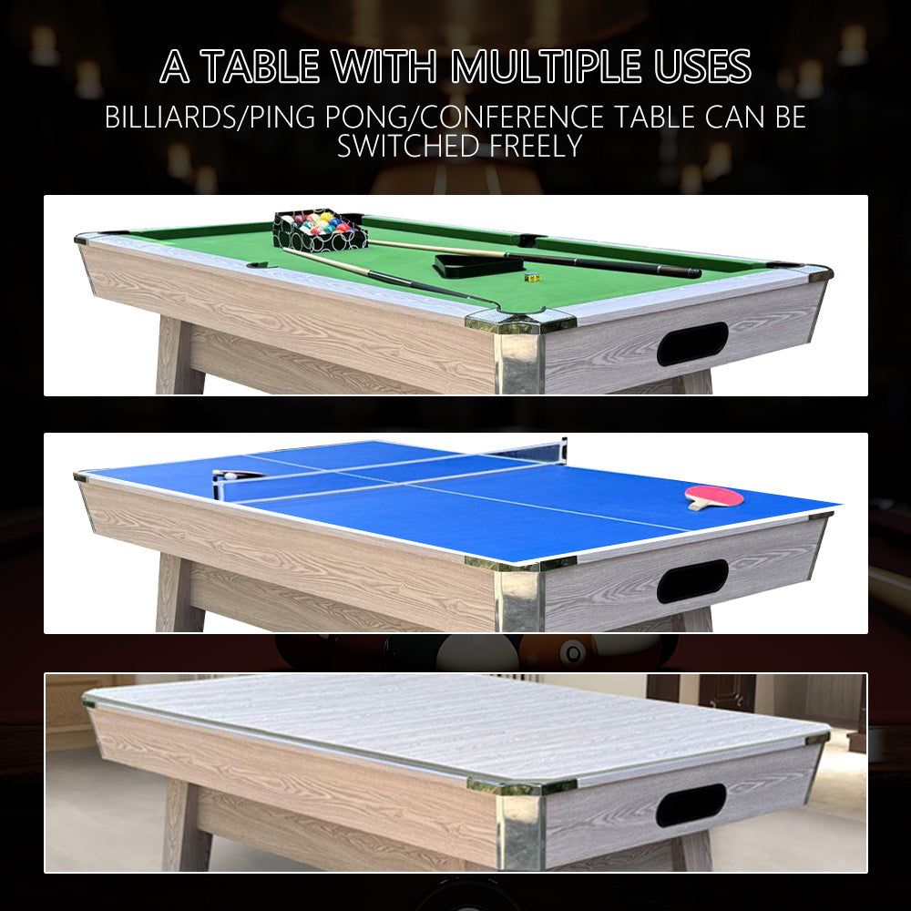 Billiard Table 8FT Indoor 3 in 1 Multi Functional Billard Pool Table Solid Wood Marble Slate Snooker High Quality Billiard Tables