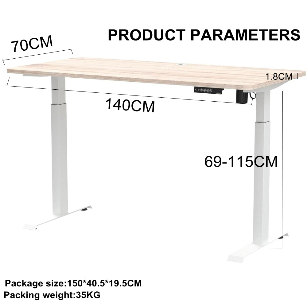 55×27.5 Inch Electric Height Adjustable Standing Desk, Office Desk for Standing or Sitting, Splice Board Home Office Computer Standing Table-GCC Home Center