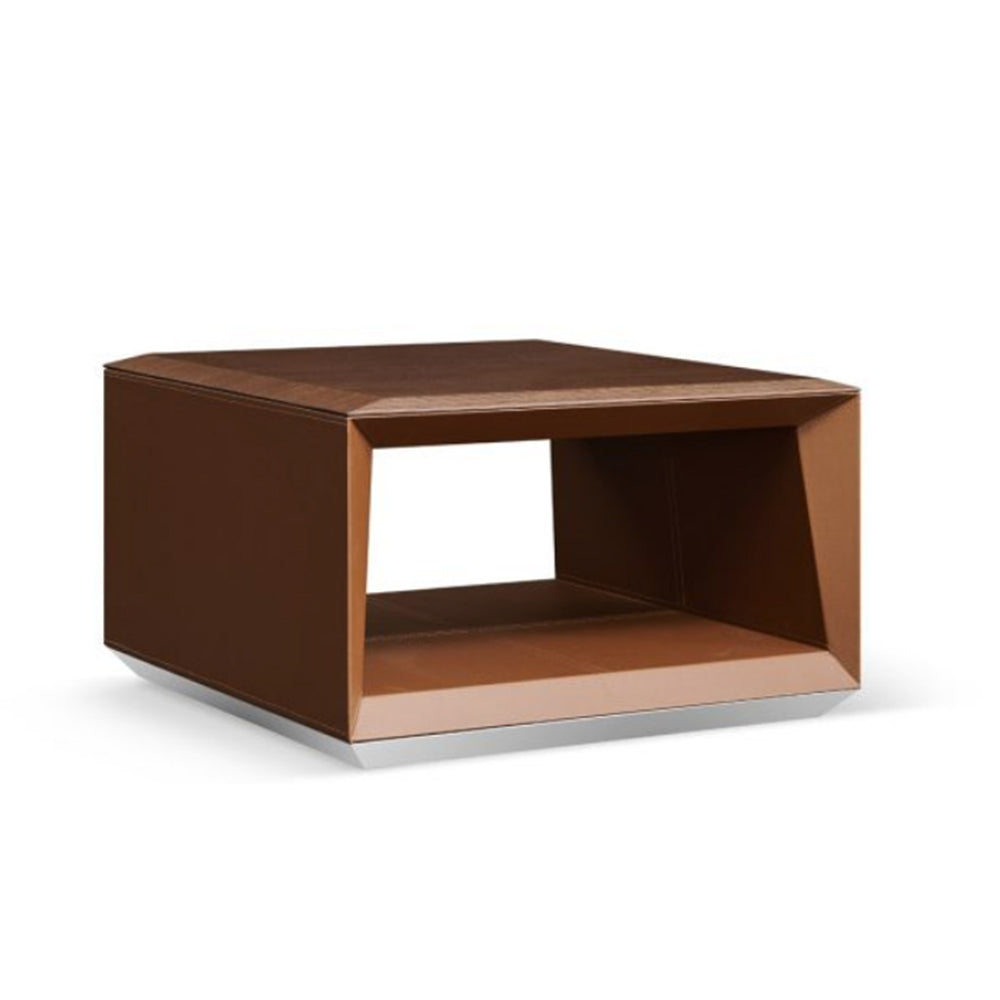 Luxury Office Coffee Table With Leather Finish - Light Brown-GCC Home Center