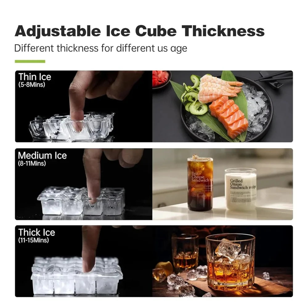 Commercial Ice Maker Machine,1102lbs(500kg)/24 h,440lbs (200kg)Storage Bin,Automatic Cleaning,Blue Ray,Perfect for Bar/Cafe/Restaurant