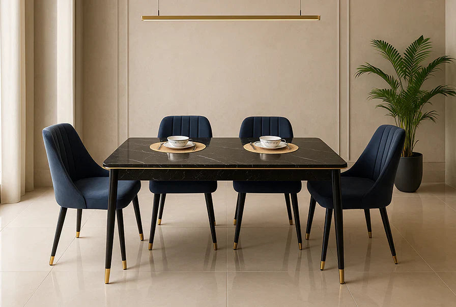 6-Seater Dining Set (Black)