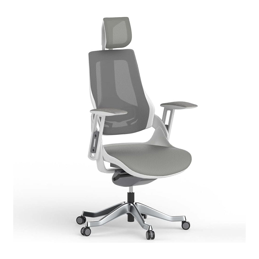 Ergonomic Office Chair With Adjustable Backrest - High Back (White)-GCC Home Center