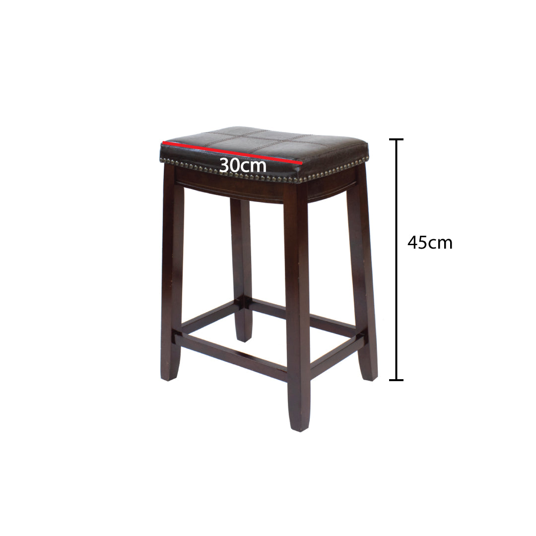Jilphar Furniture Solid Wooden Stool with Leather Seating JP1010-GCC Home Center