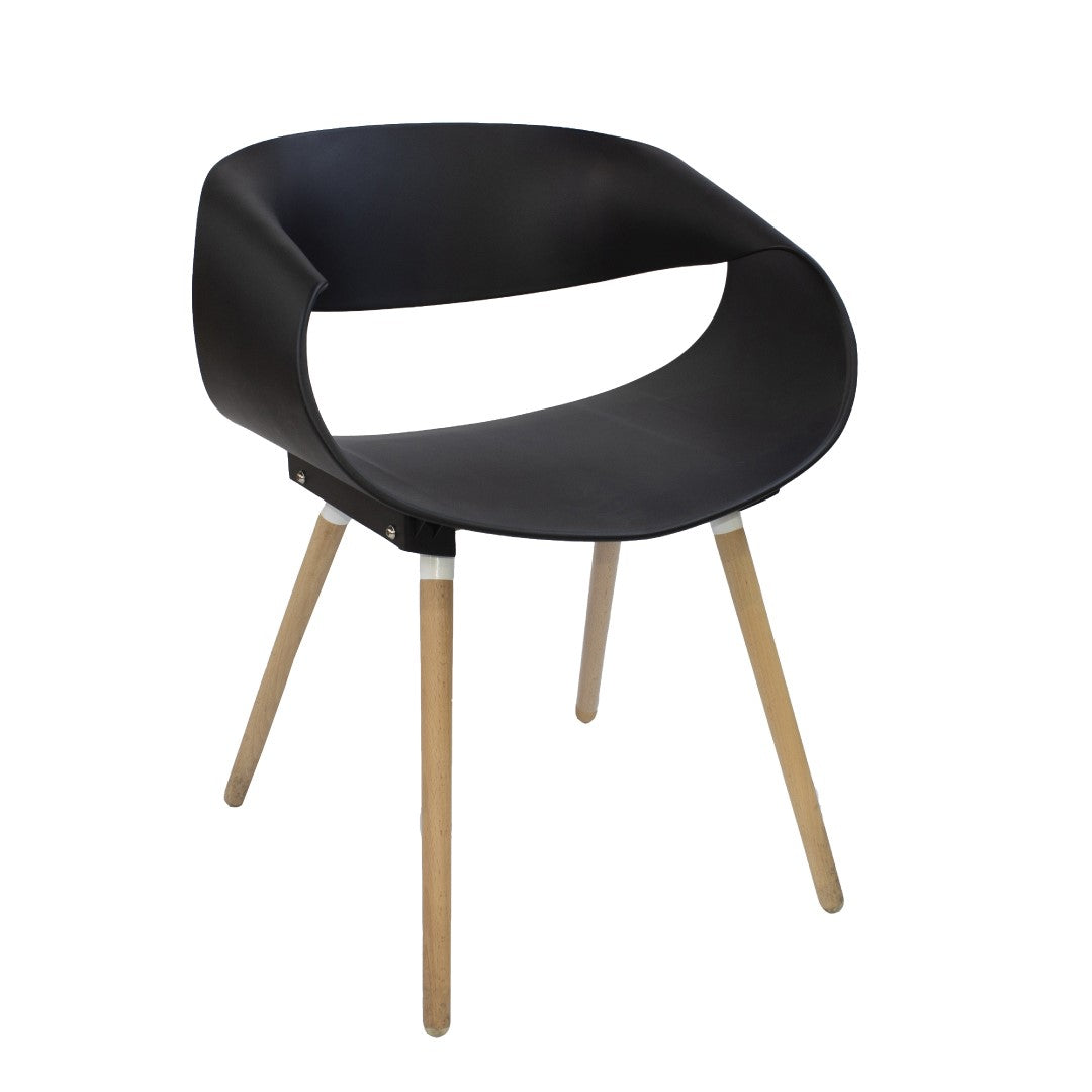 Jilphar Furniture Modern PP Dining Chair with Wooden Legs JP1037-GCC Home Center