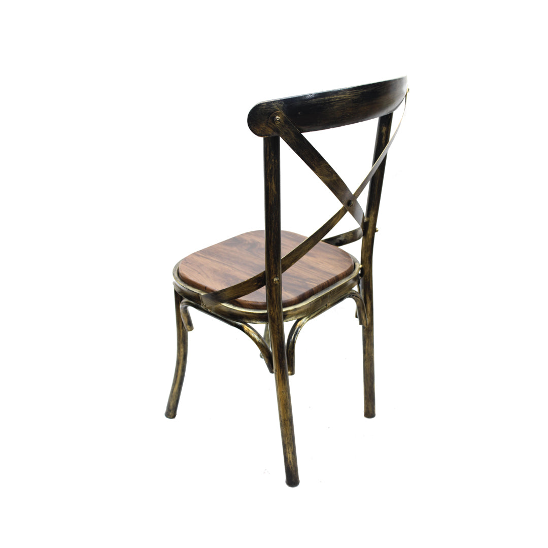 Jilphar Furniture Cross Back Metal Dining Chair JP1043-GCC Home Center