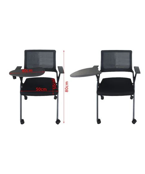 Folding Heavy Duty Chair with Wheels & Foldable Arm Tablet for Home | School | Study Chair-GCC Home Center