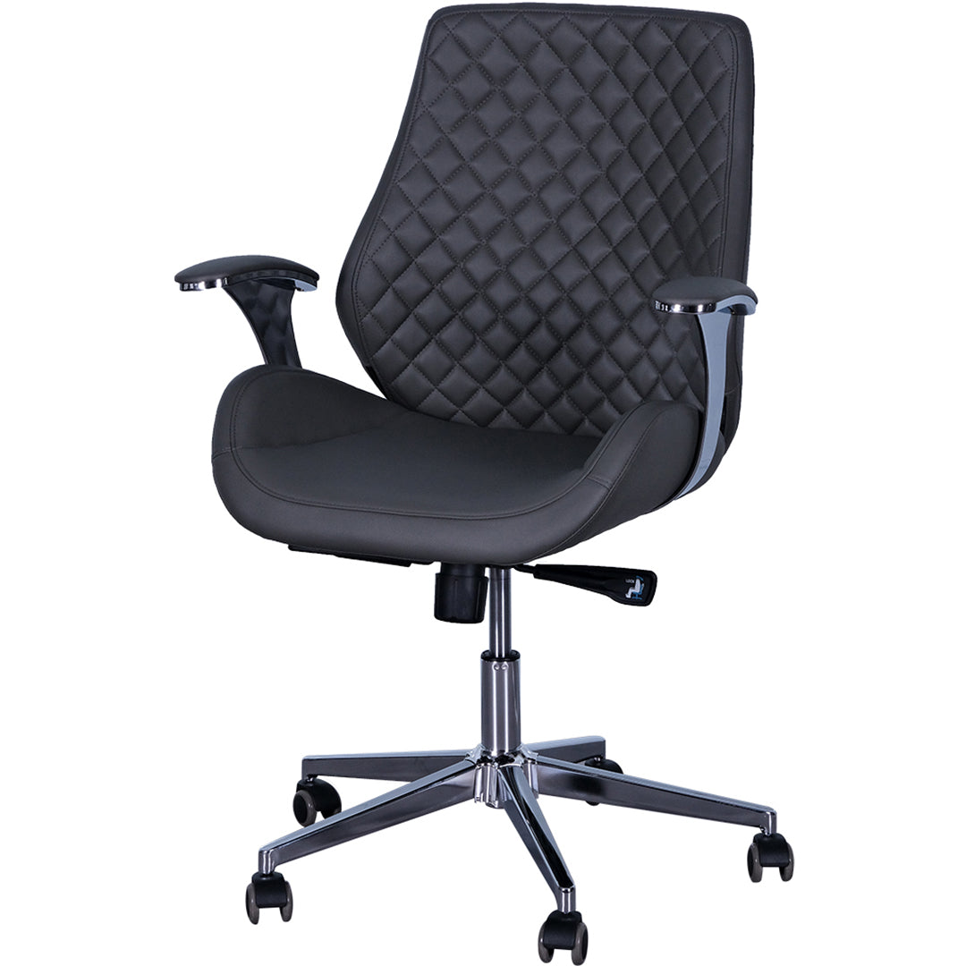 Low Back Office Chair With Height Adjustable, Arm Rest And Swivel Wheels-GCC Home Center