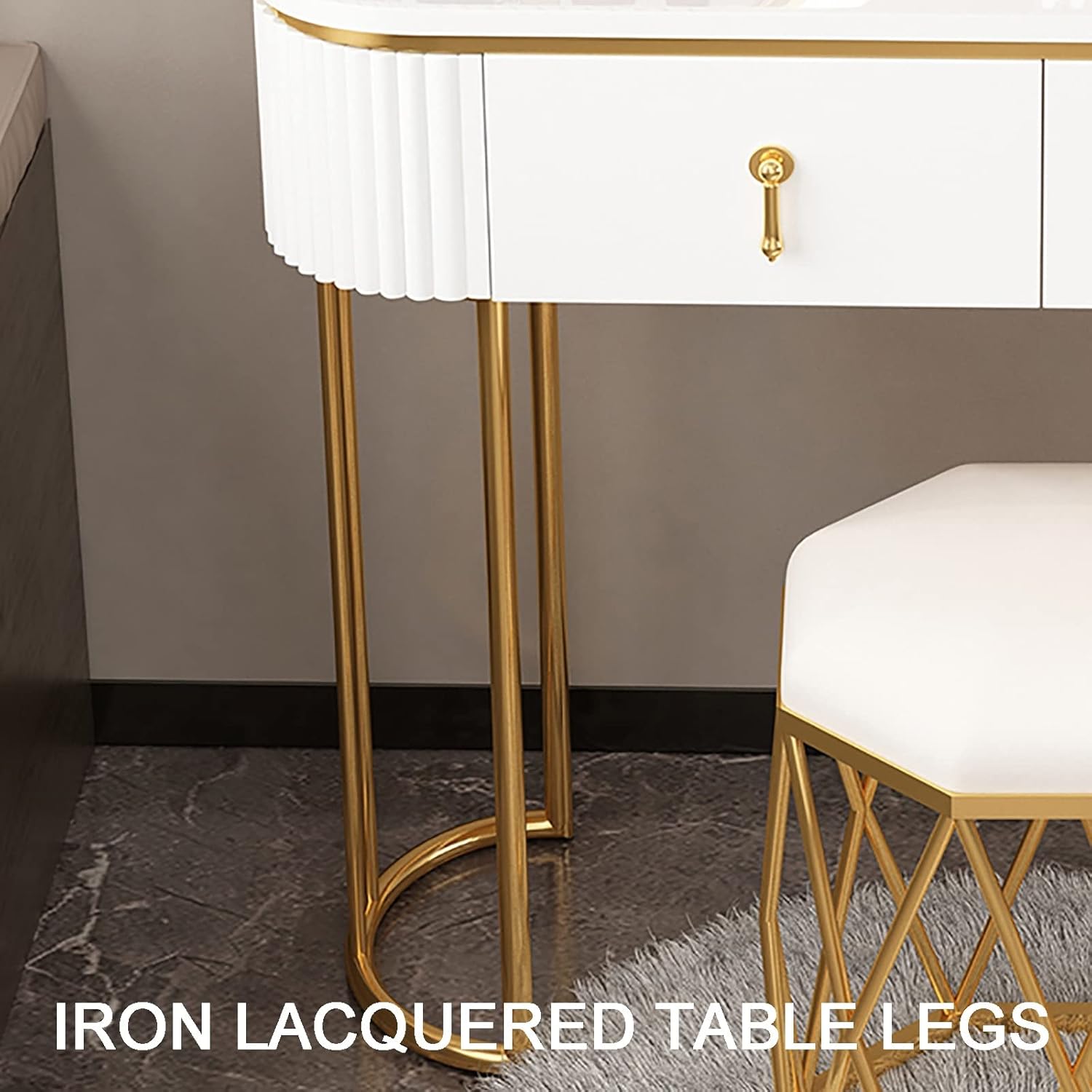 Mini Modern Nordic Style Dressing Table - Light Luxury, Exquisite Storage Design, Small Makeup Table for Your Beauty Space-GCC Home Center