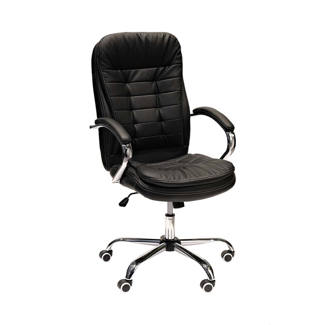 PU Leather Low Back Office Chair With Height Adjustable-GCC Home Center