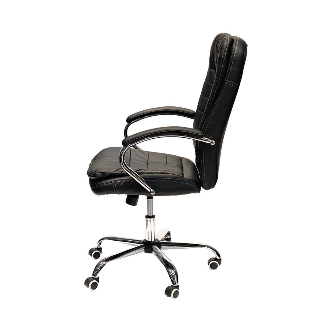 PU Leather Low Back Office Chair With Height Adjustable-GCC Home Center