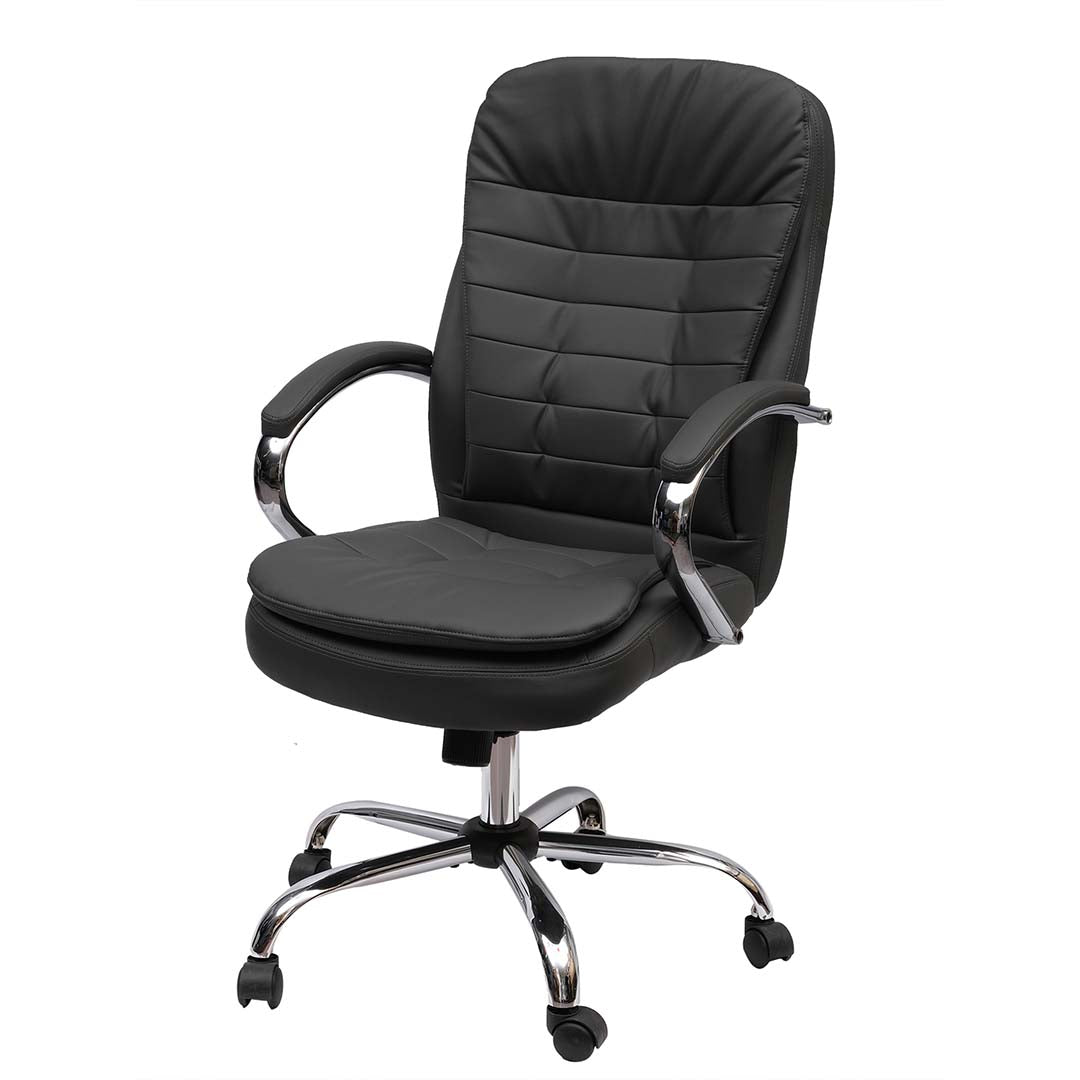 PU Leather Low Back Office Chair With Height Adjustable-GCC Home Center