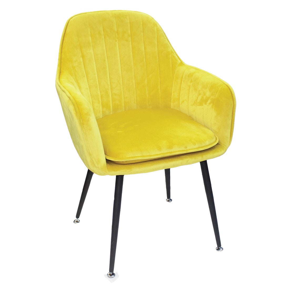 Jilphar Furniture Readymade Yellow Velvet Living Room Chair JP1181A-GCC Home Center