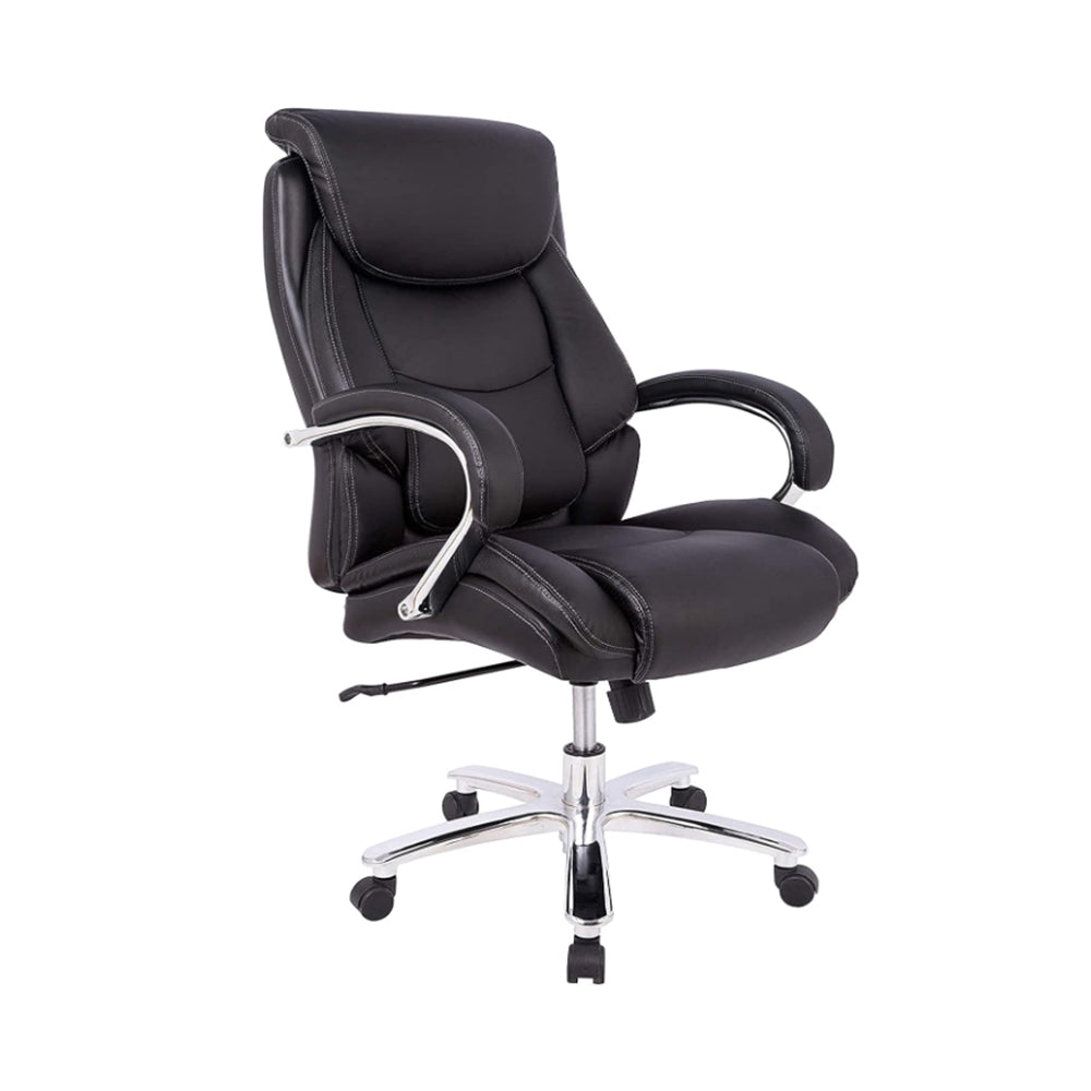 Modern PU Leather Ergonomic Executive High Back Chair - Black-GCC Home Center