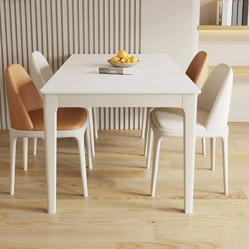 Whitewood Modern Slate Rectangle Dining Table Set with Four Legs and Solid Back Chairs , For 4 , Table & Chair(s), 5 Piece Set, Orange-GCC Home Center