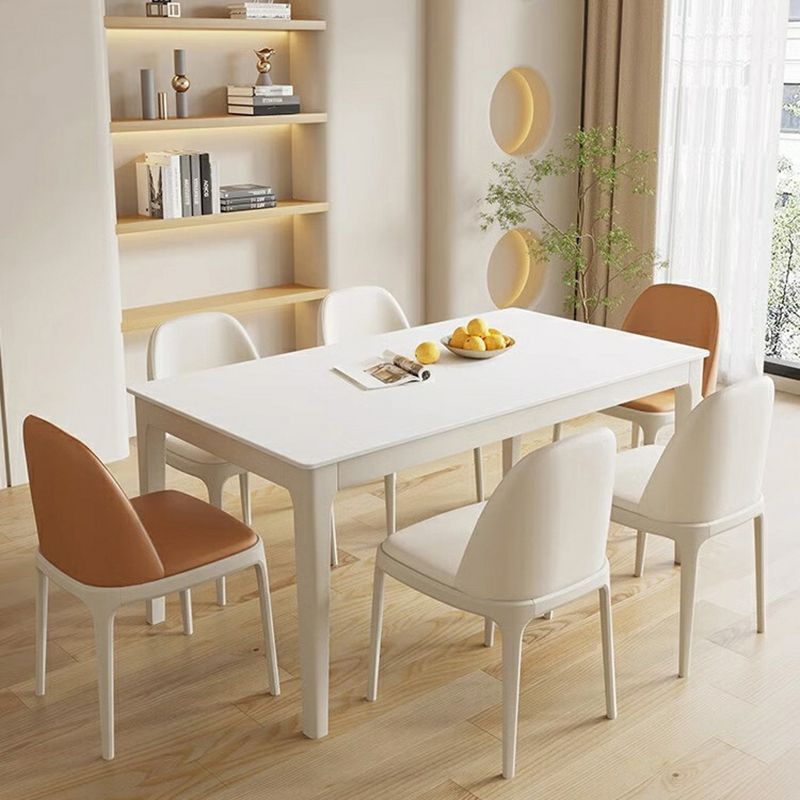 Whitewood Modern Slate Rectangle Dining Table Set with Four Legs and Solid Back Chairs , For 4 , Table & Chair(s), 5 Piece Set, Orange-GCC Home Center