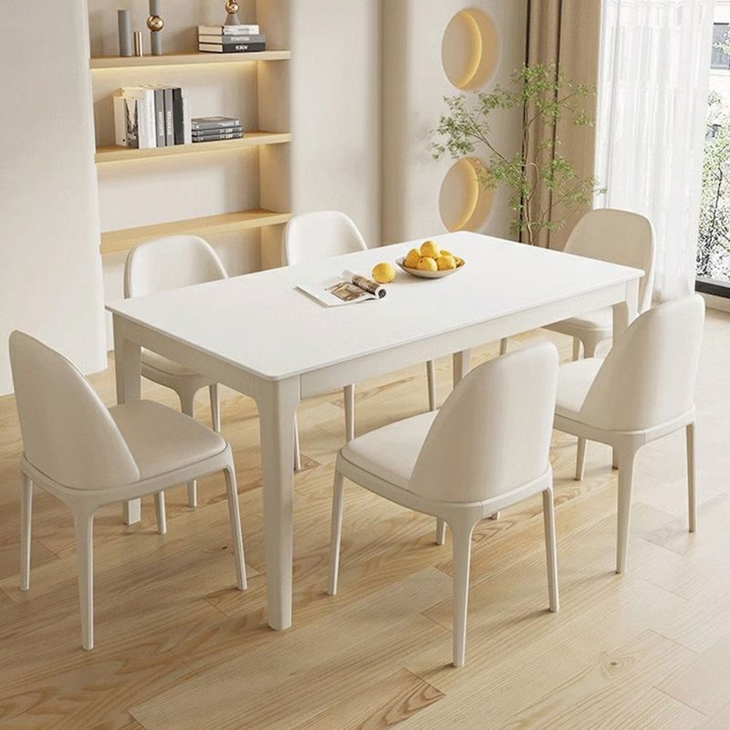Whitewood Modern Slate Rectangle Dining Table Set with Four Legs and Solid Back Chairs , For 4 , Table & Chair(s), 5 Piece Set, Orange-GCC Home Center