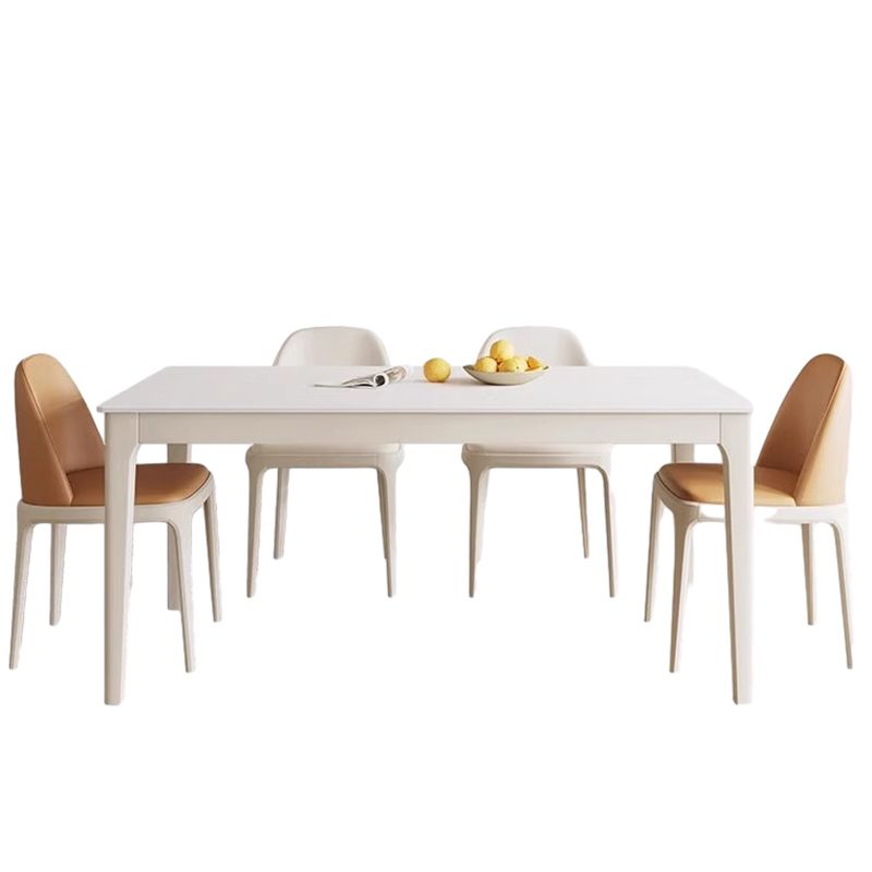 Whitewood Modern Slate Rectangle Dining Table Set with Four Legs and Solid Back Chairs , For 4 , Table & Chair(s), 5 Piece Set, Orange-GCC Home Center