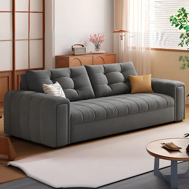 Luxury European Cloud Sleeper Sofa Bed | Modern Velvet Double Sofa Bed with High-Density Foam & Solid Wood Frame