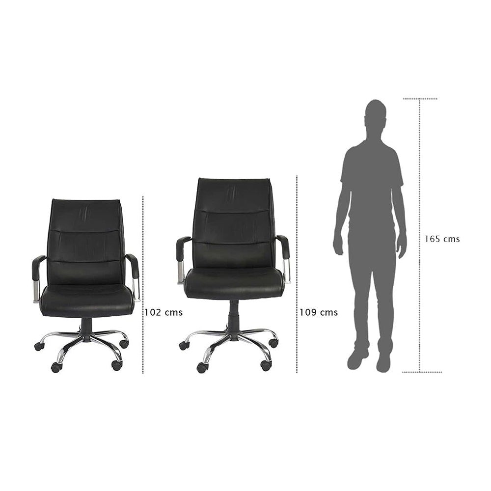 Office Chair, High Back PU Leather Ergonomic Computer Chair - Black-GCC Home Center