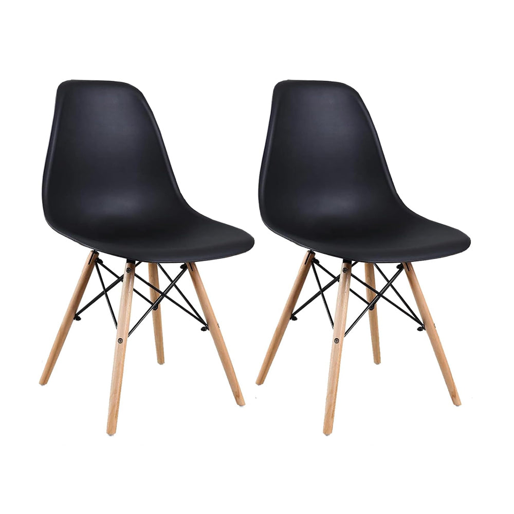 Set of 2 Black Shell Dining Chair, Mid-Century Modern Eames DSW-GCC Home Center