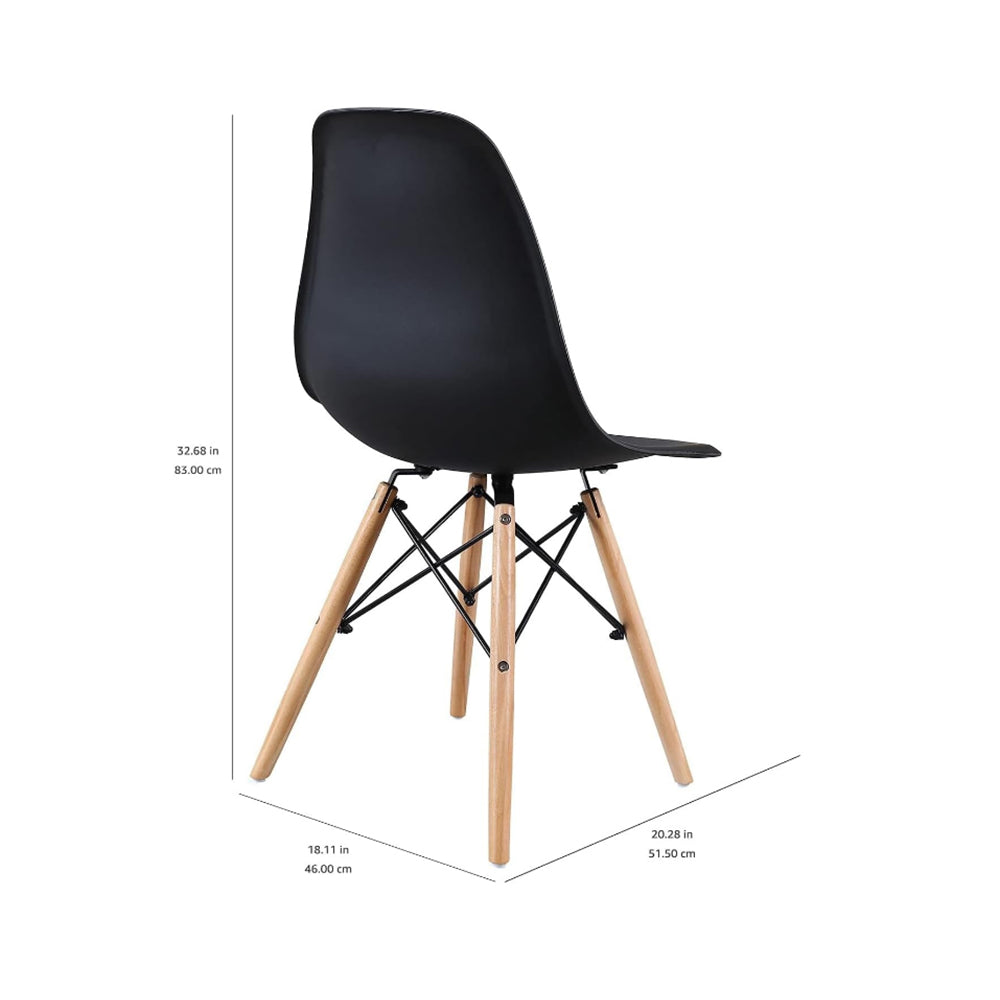 Set of 2 Black Shell Dining Chair, Mid-Century Modern Eames DSW-GCC Home Center