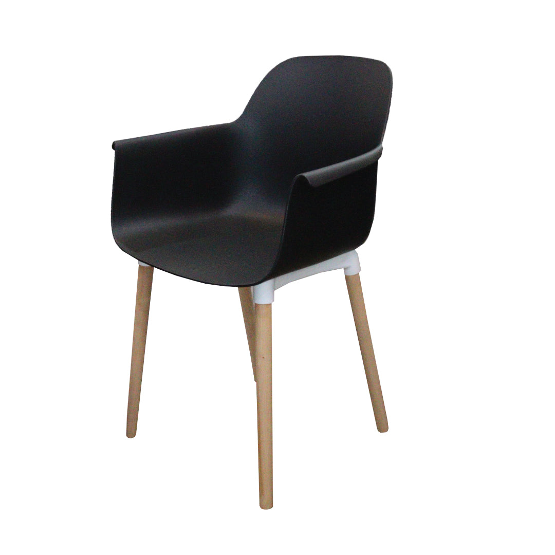 Jilphar Furniture Dining Chair with Wooden Leg- Black JP1267-GCC Home Center