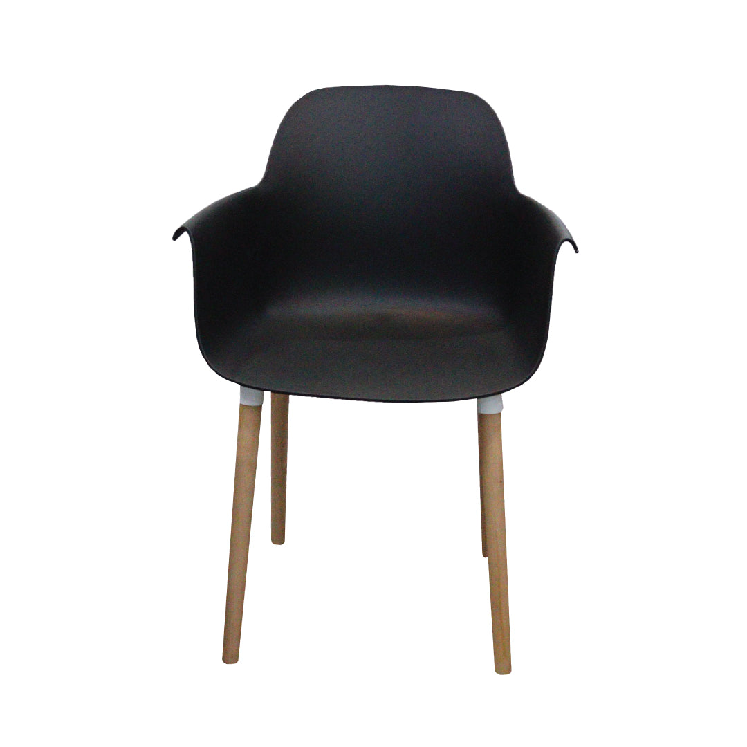 Jilphar Furniture Dining Chair with Wooden Leg- Black JP1267-GCC Home Center