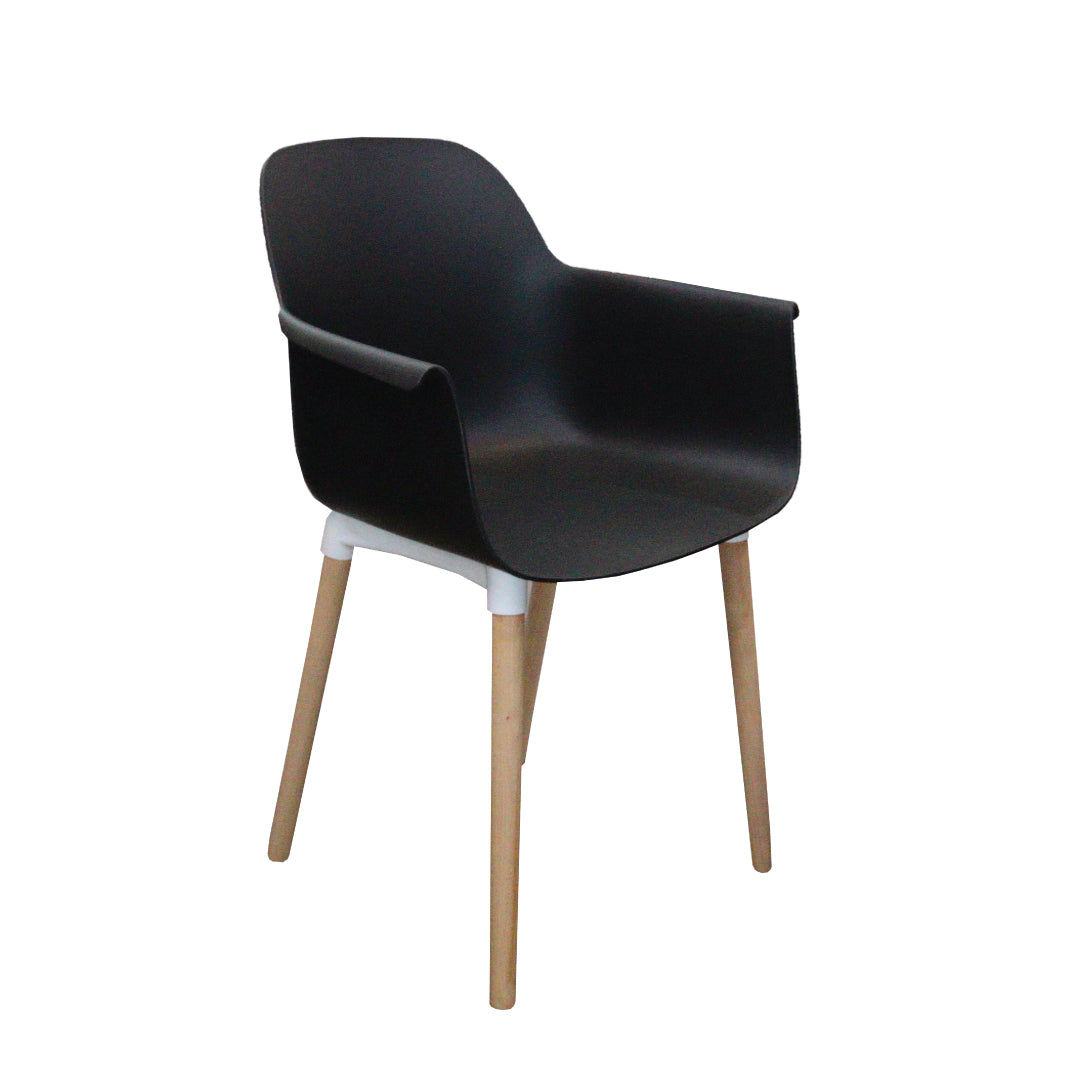Jilphar Furniture Dining Chair with Wooden Leg- Black JP1267-GCC Home Center