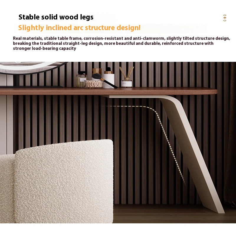 COOLBABY Luxury modern simple solid wood red dresser corner with LED light makeup table small-GCC Home Center