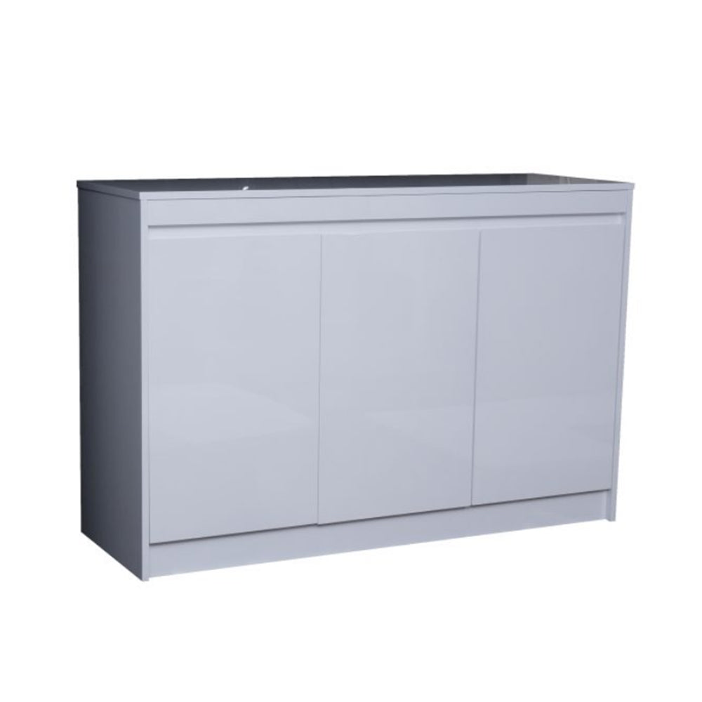 Luxury HDF Low Cabinet With 2-Door Cabinet And 2-Shelves, Glossy White-GCC Home Center