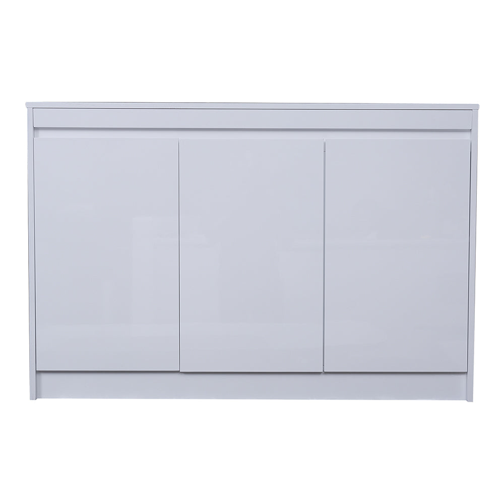 Luxury HDF Low Cabinet With 2-Door Cabinet And 2-Shelves, Glossy White-GCC Home Center