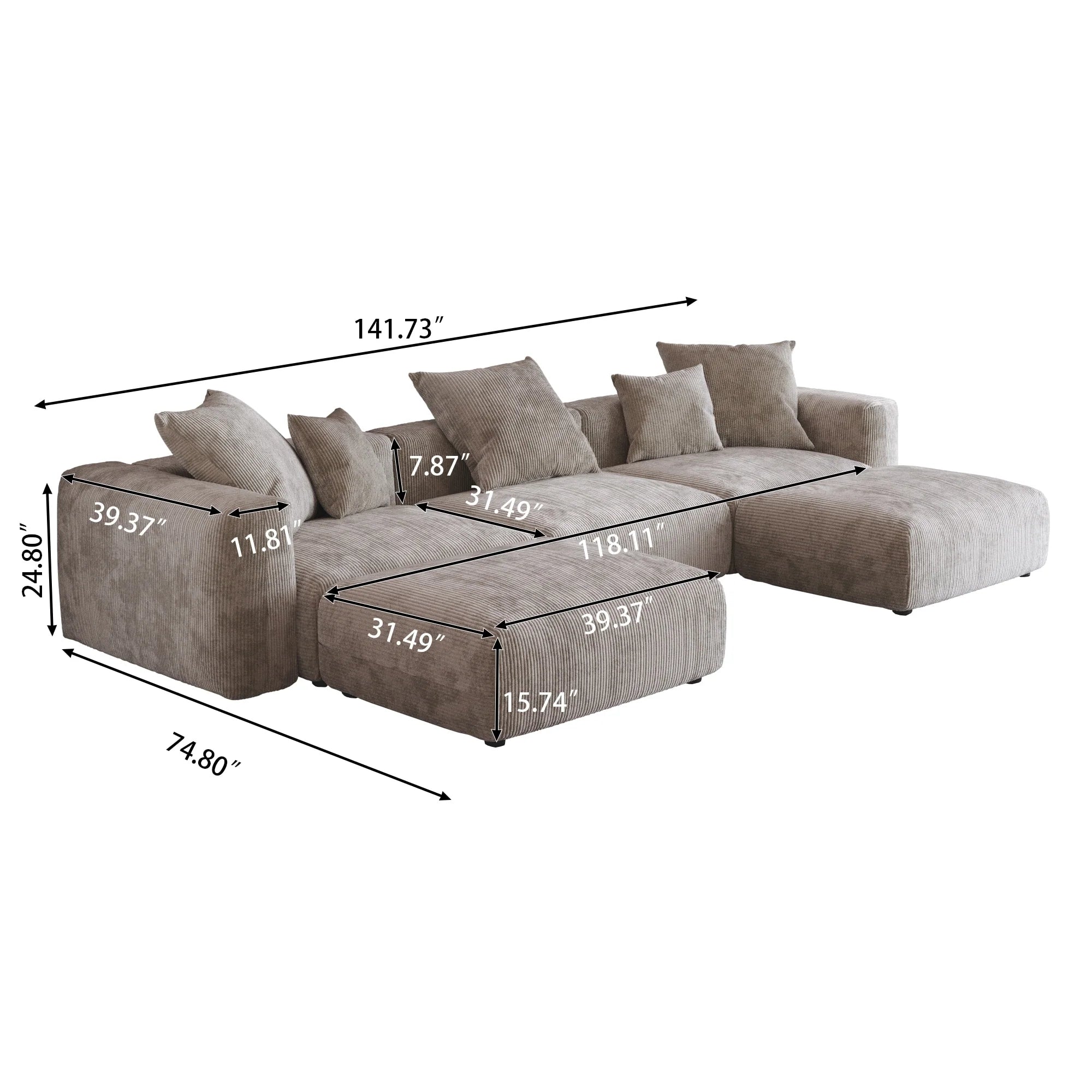Modern Sectional Fabric Sofa-GCC Home Center