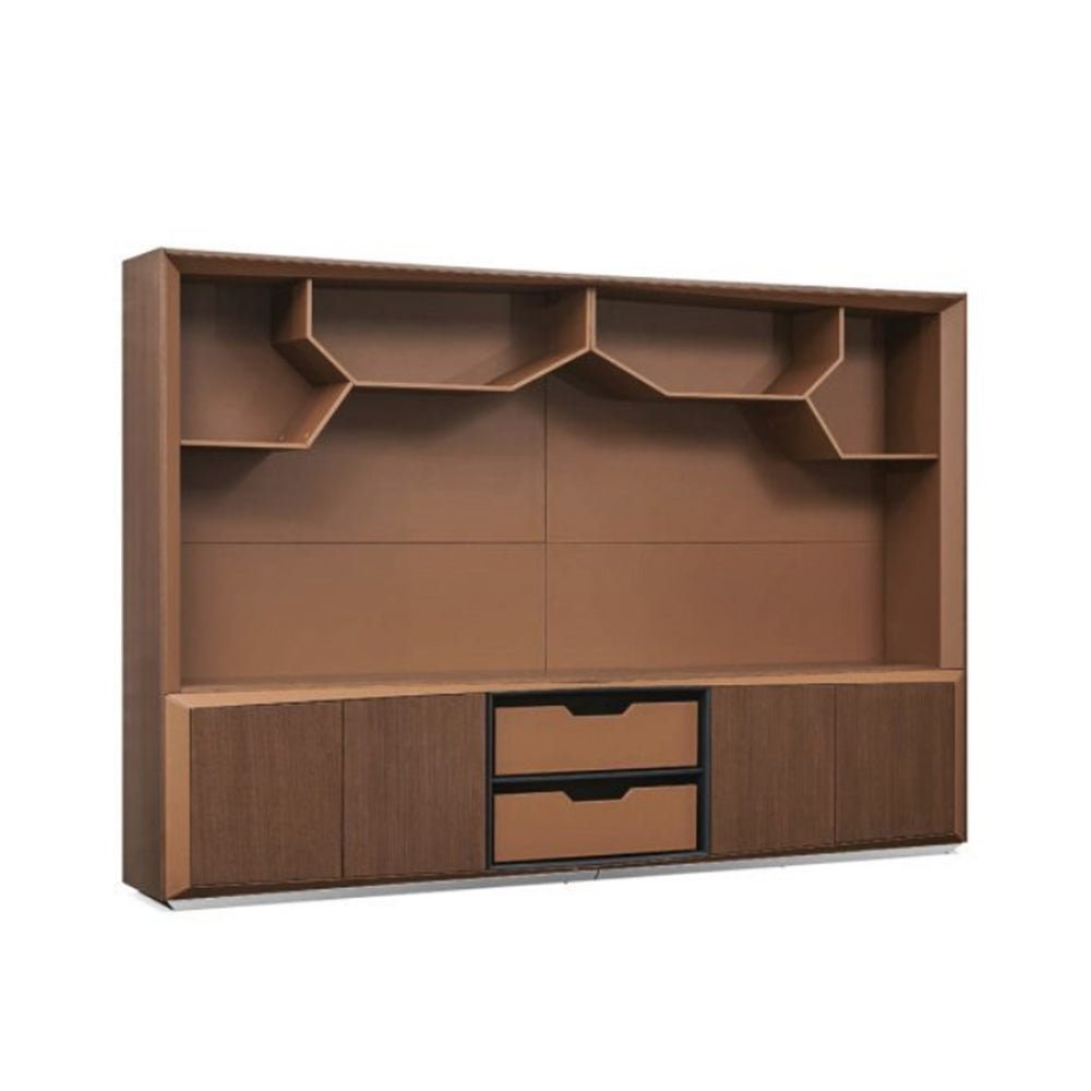 Luxury Office Cabinet, Smart File Cabinet With Four-Door, Four Shelves And Two Drawers - Brown-GCC Home Center