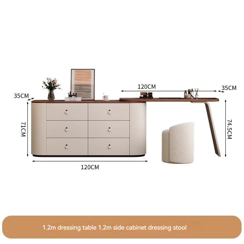 COOLBABY Luxury modern simple solid wood red dresser corner with LED light makeup table small-GCC Home Center