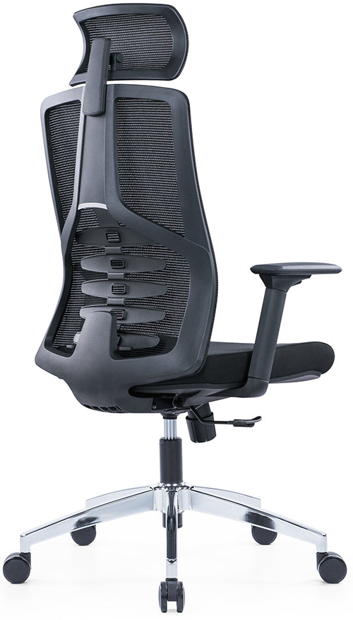 High Back Ergonomic Swivel Office Chair – Mesh Design with Adjustable Headrest & Lumbar Support