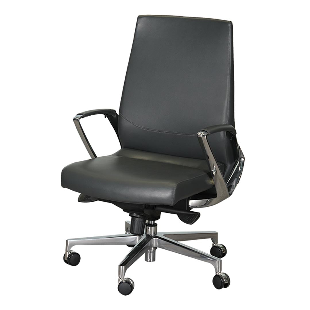 PU Leather Low Back Office Chair With Height Adjustable And Arm Rest-GCC Home Center