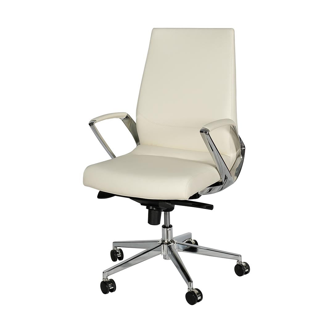 PU Leather Low Back Office Chair With Height Adjustable And Arm Rest-GCC Home Center