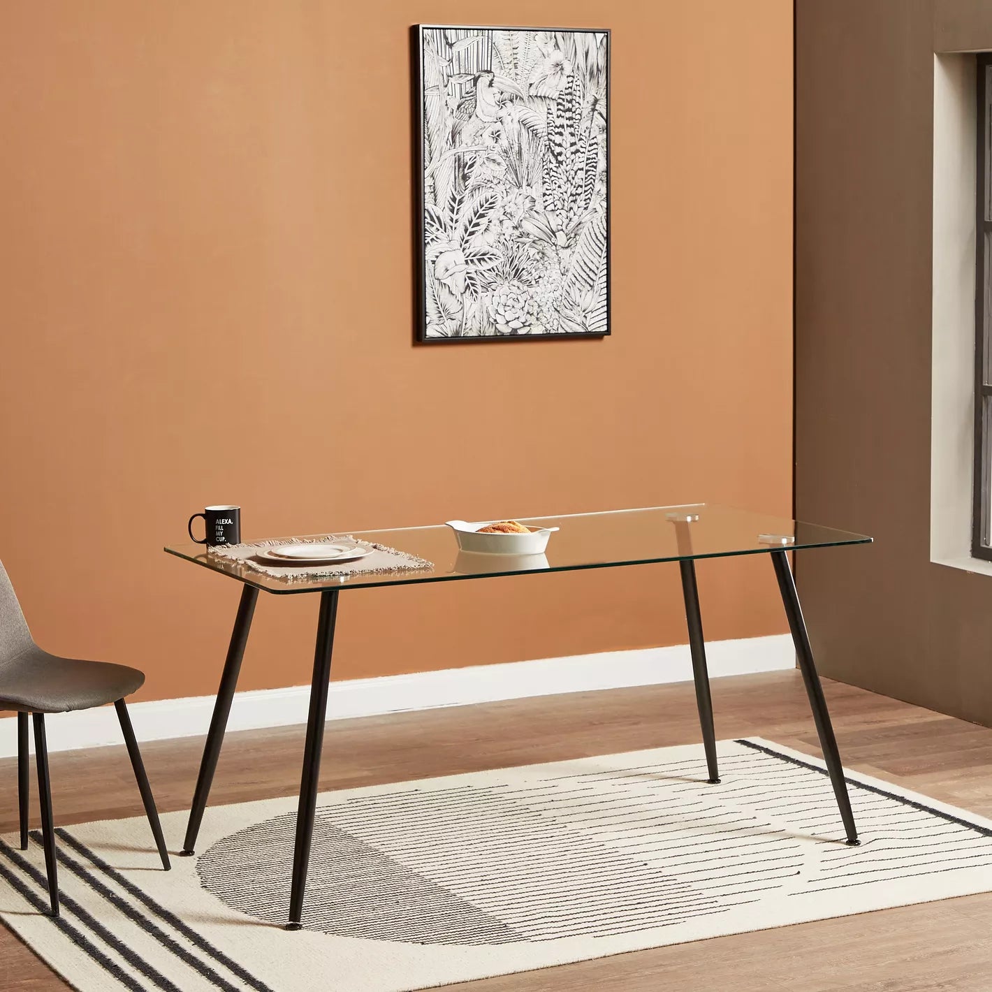 Wilma 6-Seater Glass Top Dining Table-GCC Home Center