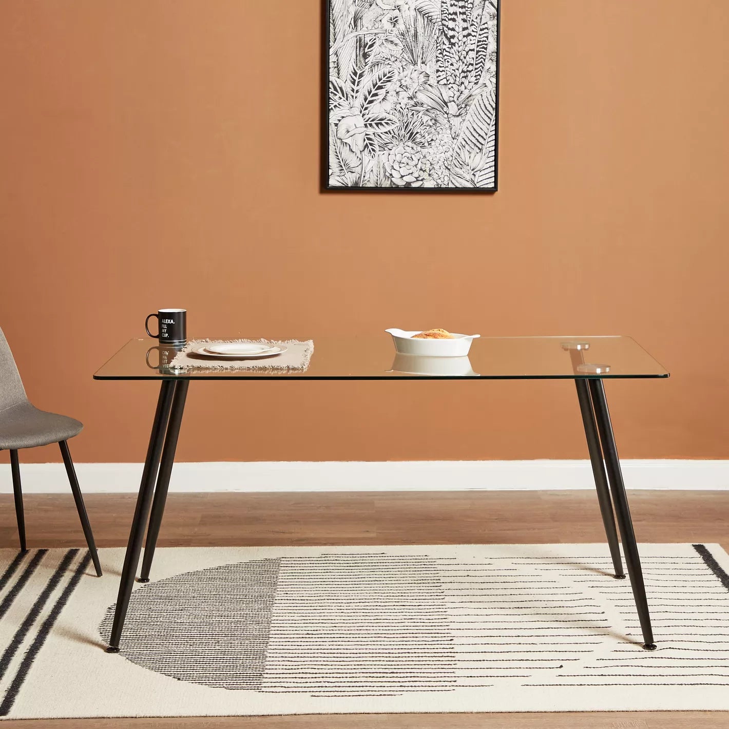 Wilma 6-Seater Glass Top Dining Table-GCC Home Center